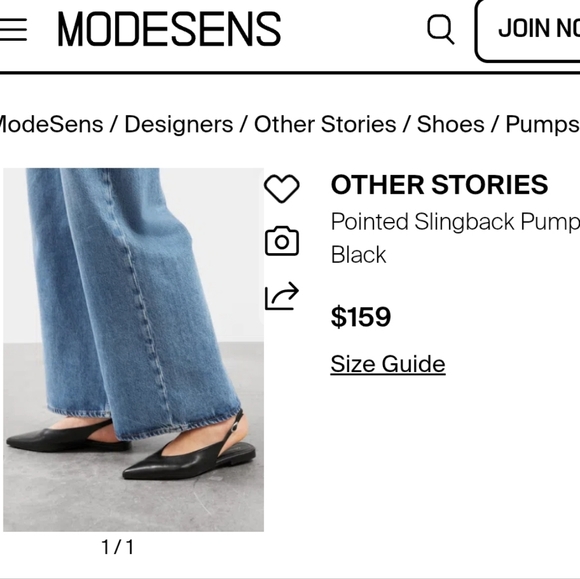 Elegant Black Slingback FlatsPointed .New Condition - Picture 2 of 11